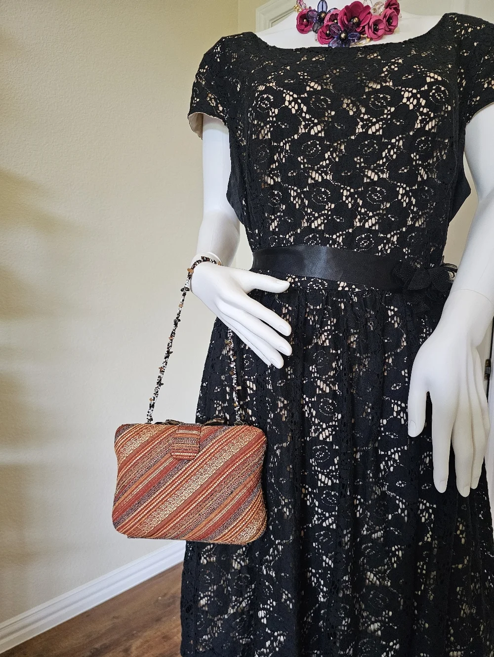Embellished Multicolor Beaded Shoulder Bag